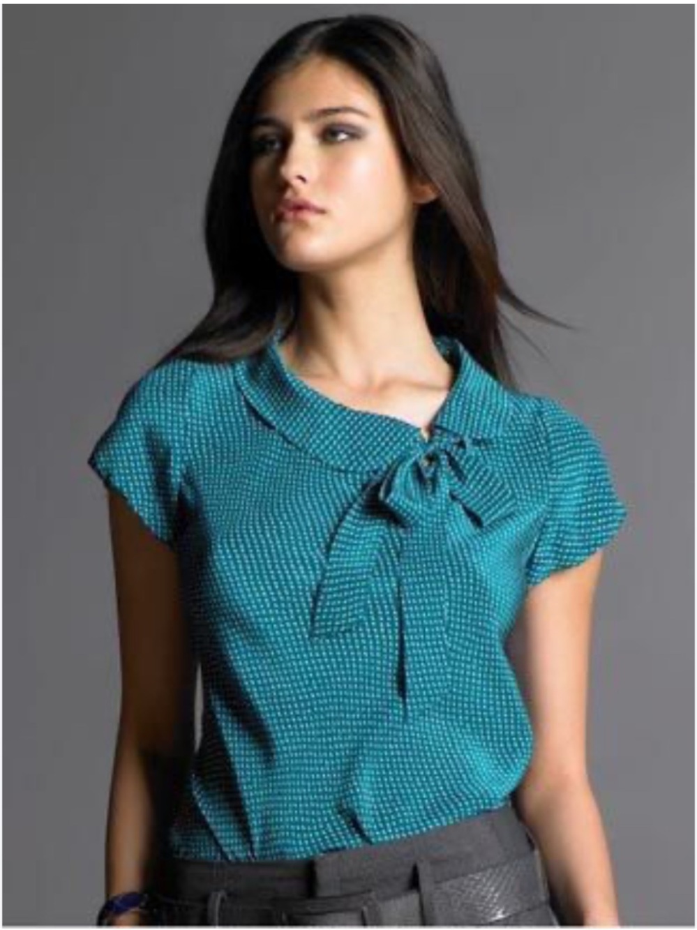 Banana Republic teal silk blouse